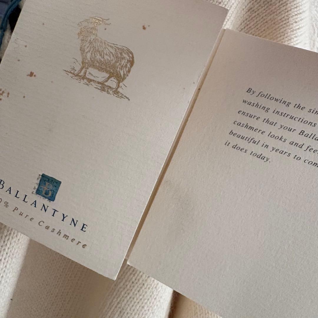 試着のみ　バランタイン　カシミヤ　ノーカラー　ニット　ジャケット　レディース