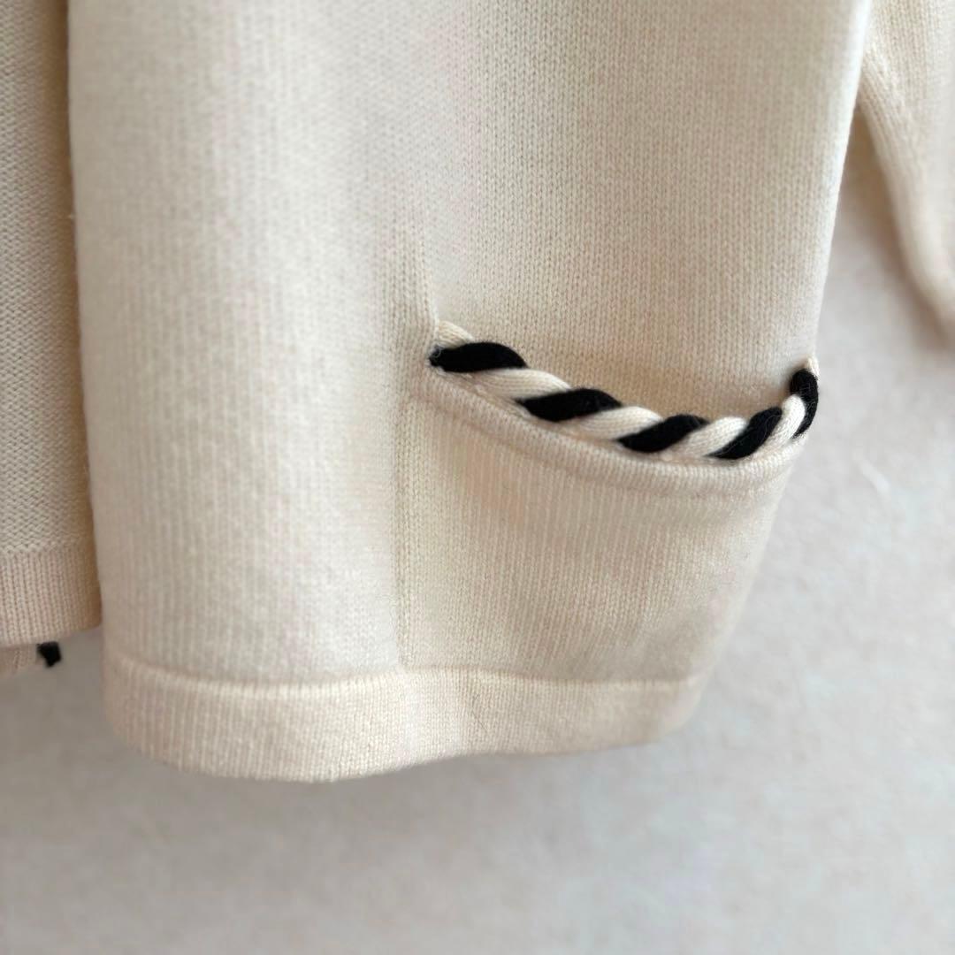 試着のみ　バランタイン　カシミヤ　ノーカラー　ニット　ジャケット　レディース