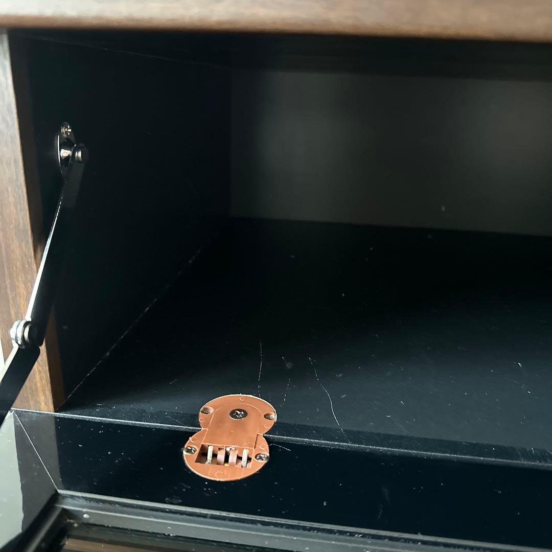 NOCE ダークブラウン テレビ台 キャスター付 二段の伸縮可能 引き出し2つ