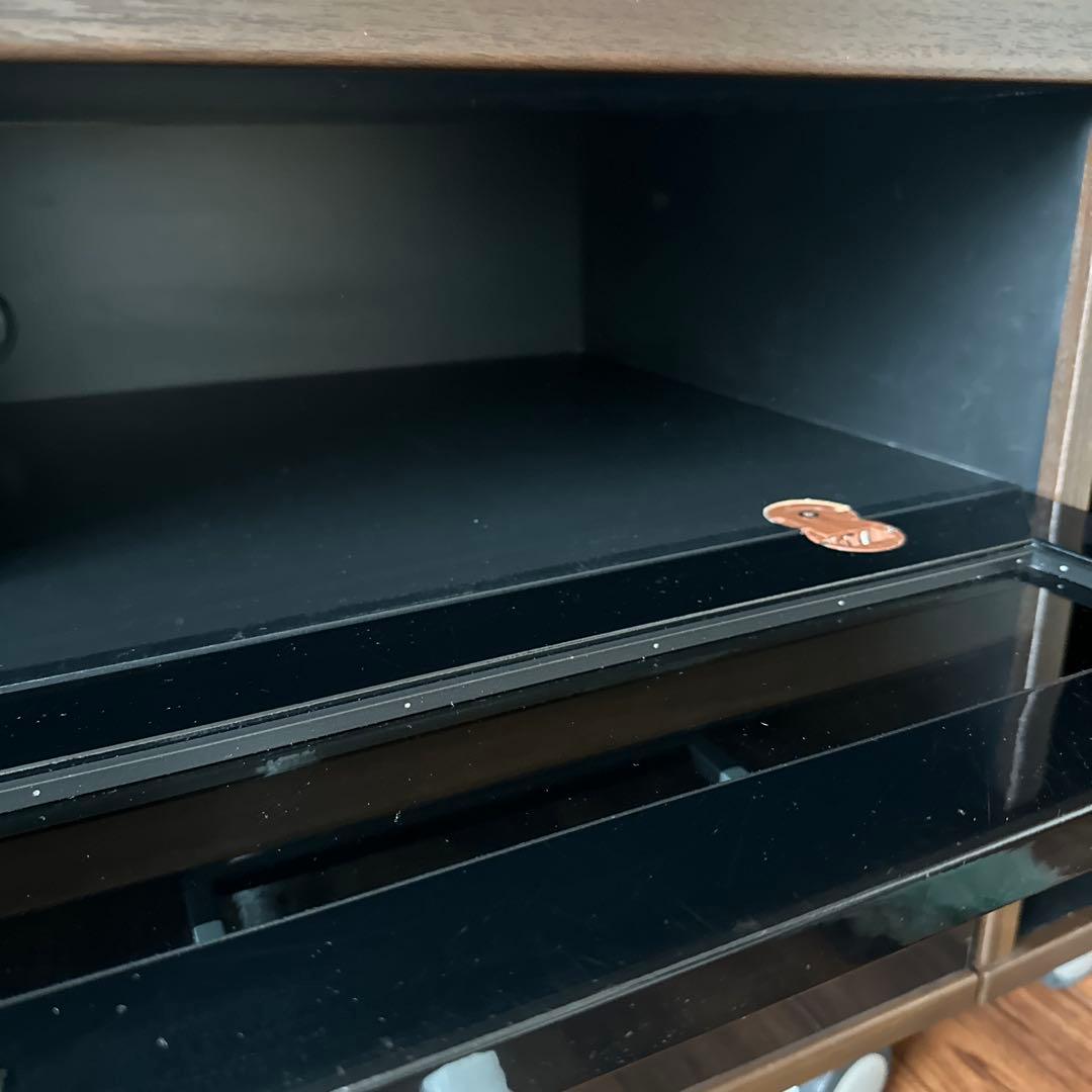 NOCE ダークブラウン テレビ台 キャスター付 二段の伸縮可能 引き出し2つ