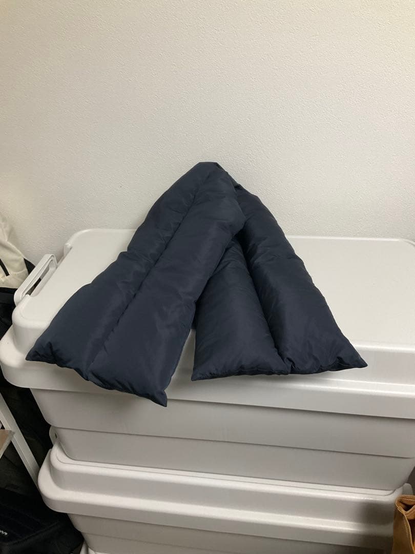 【美品タグ無し】ジルサンダー JIL SANDER ダウンマフラー ネイビー