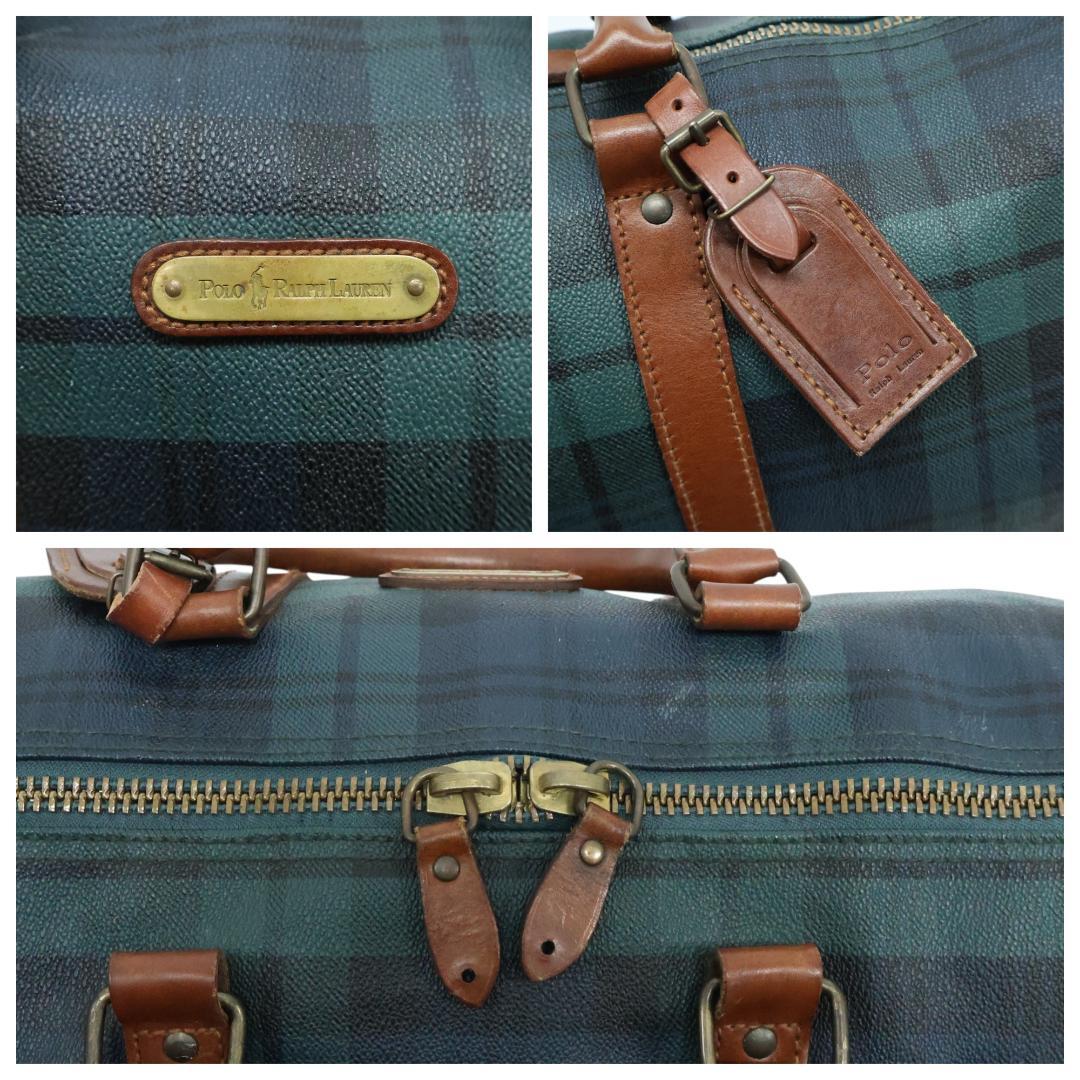 ポロ ラルフローレン ボストンバッグ 2way グリーン PVC 旅行バッグ