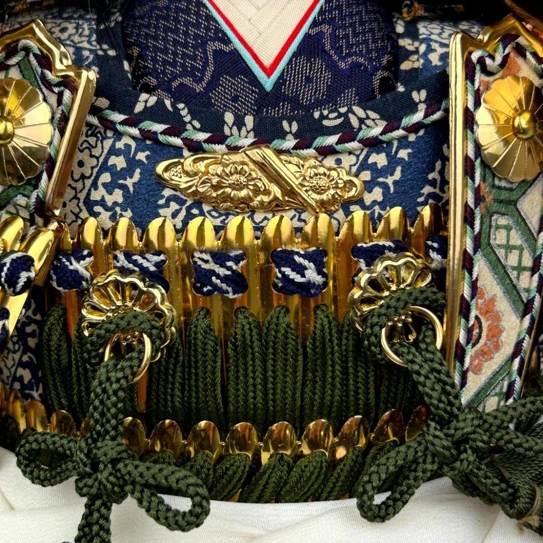 五月人形　久月　若大将飾　屛風・床飾布付き　武者大将