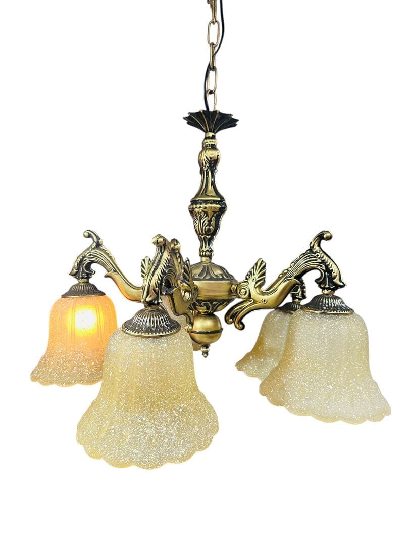 秋月貿易　フロアライト　シャンデリア　５灯　点灯〇