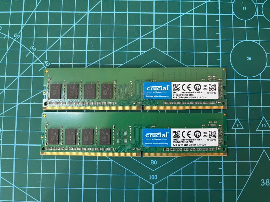 crucial DDR4-2666 8GB メモリ 2枚セット
