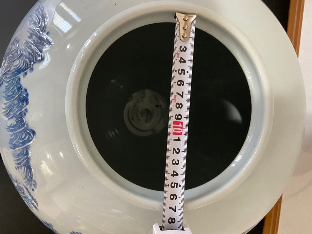 白磁　投入れ花器　1尺3寸　山水図大壺　太盛陶窯