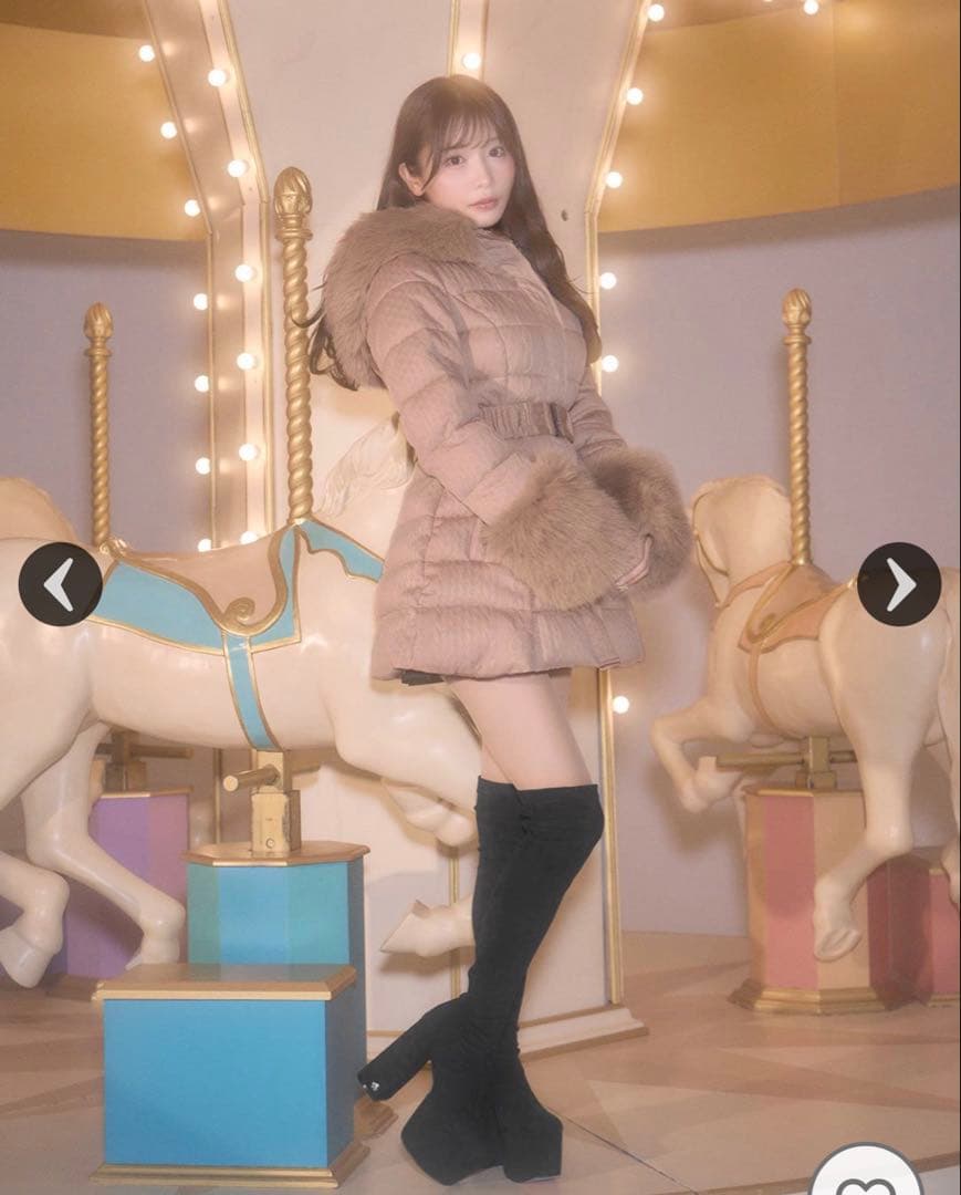 michellMacaron ミシェルマカロン ケーブル柄ベルトダウンコート