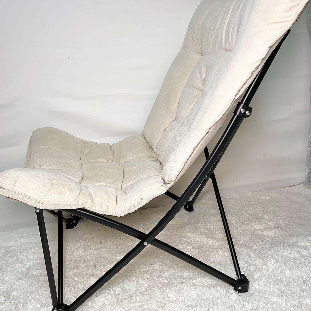 【美品】ニトリ バタフライチェア ハイバック BE オットマン付