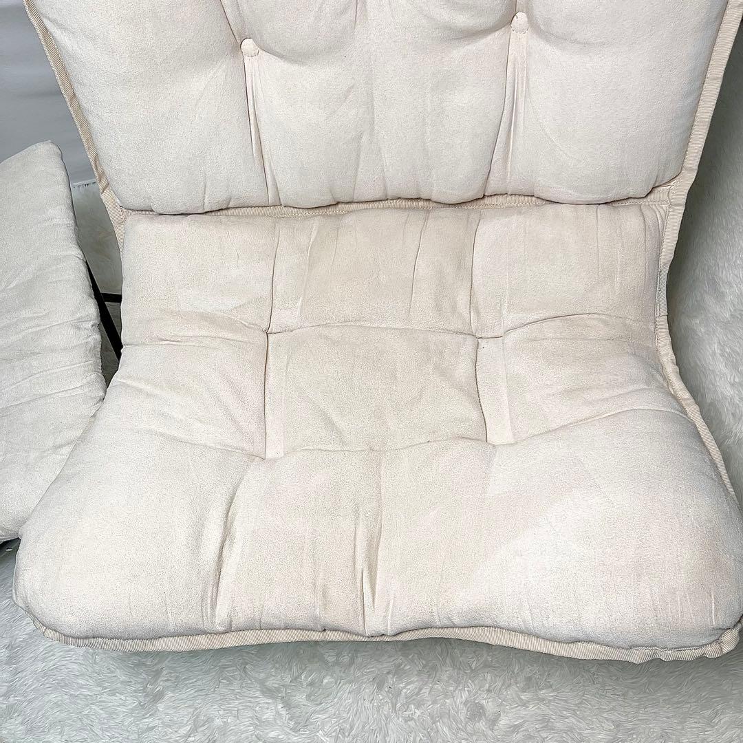 【美品】ニトリ バタフライチェア ハイバック BE オットマン付