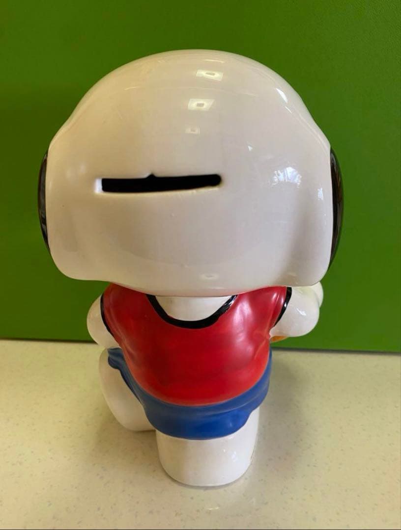 スヌーピー貯金箱陶器　大サイズ　置物　インテリア　野球フィギュア2点セット
