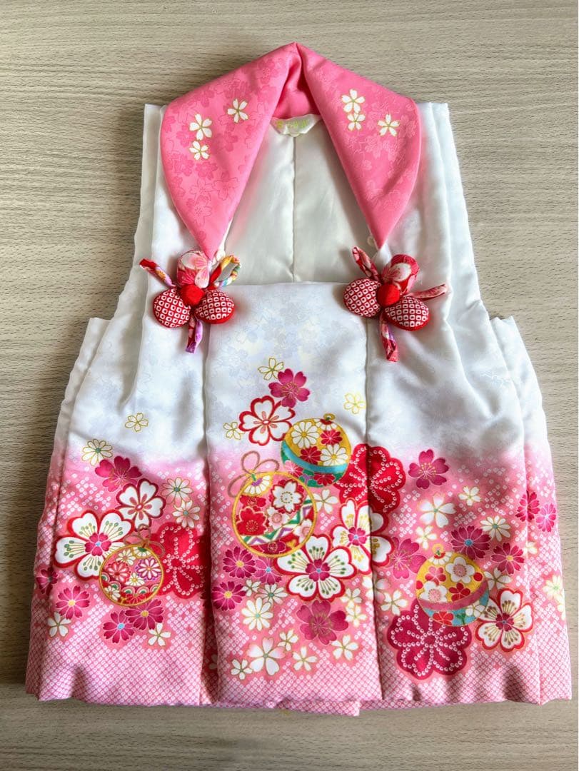 七五三 子供用着物フルセット 3歳 女の子 ふわふわファー襟付き 花柄 花うさぎ