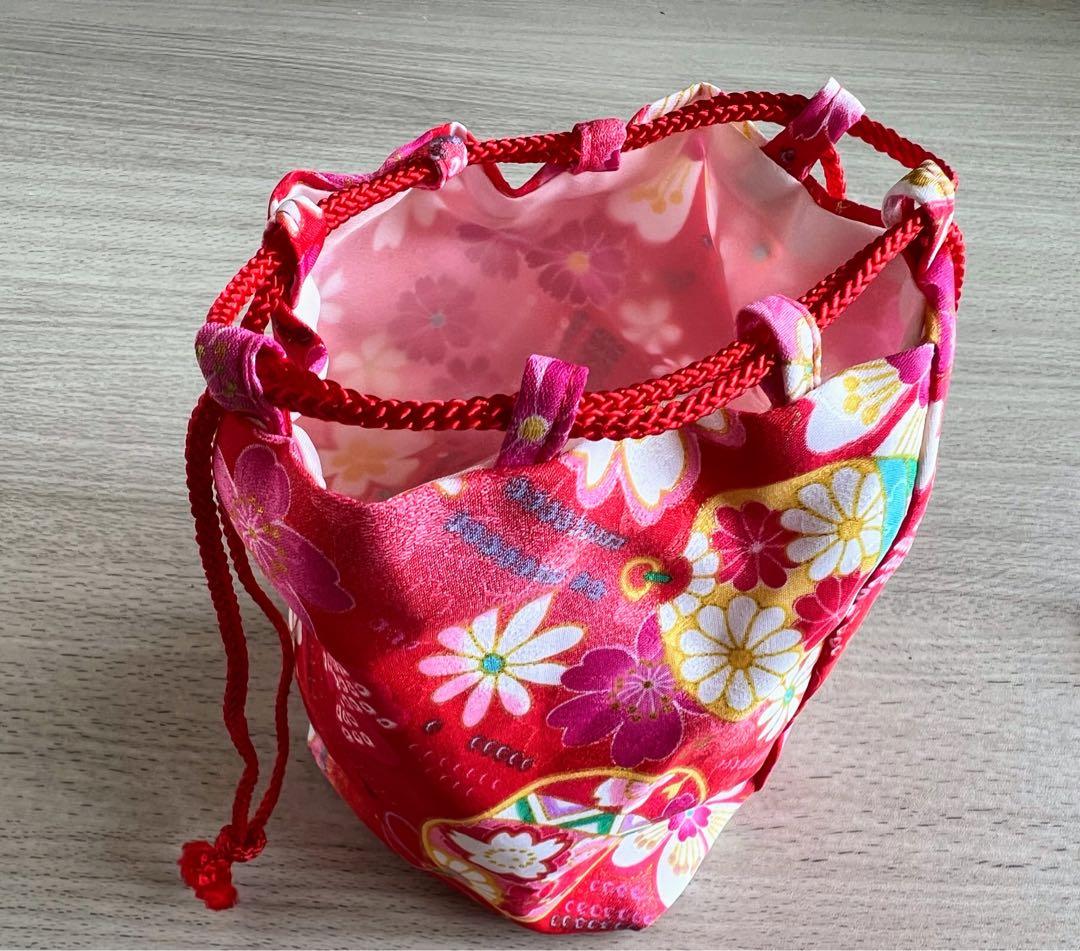 七五三 子供用着物フルセット 3歳 女の子 ふわふわファー襟付き 花柄 花うさぎ