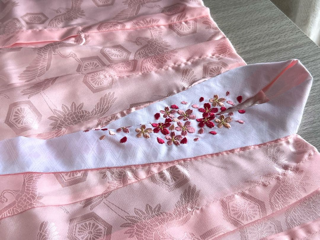 七五三 子供用着物フルセット 3歳 女の子 ふわふわファー襟付き 花柄 花うさぎ