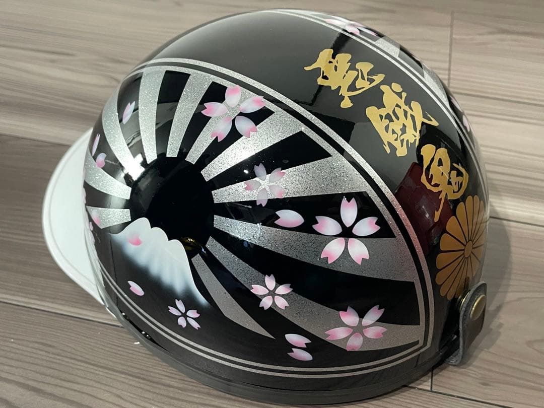 富士日章 コルク半 ヘルメット 旧車會 暴走族 ロケットカウル アルフィン