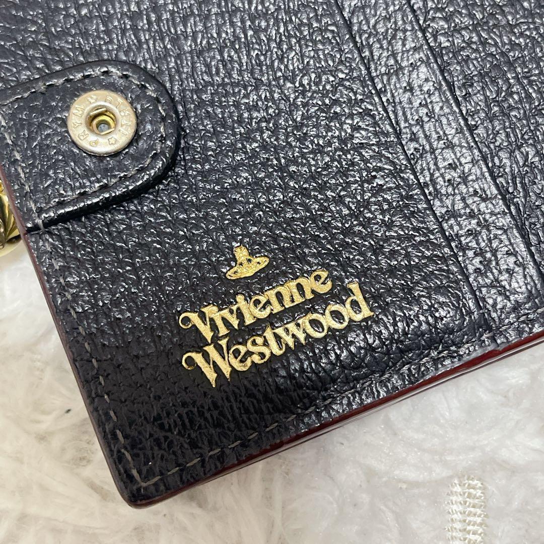 Vivienne Westwood 二つ折り財布 レザー がま口 黒 ブラック