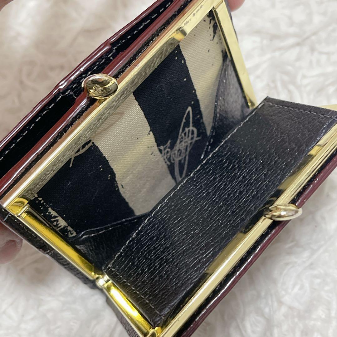 Vivienne Westwood 二つ折り財布 レザー がま口 黒 ブラック
