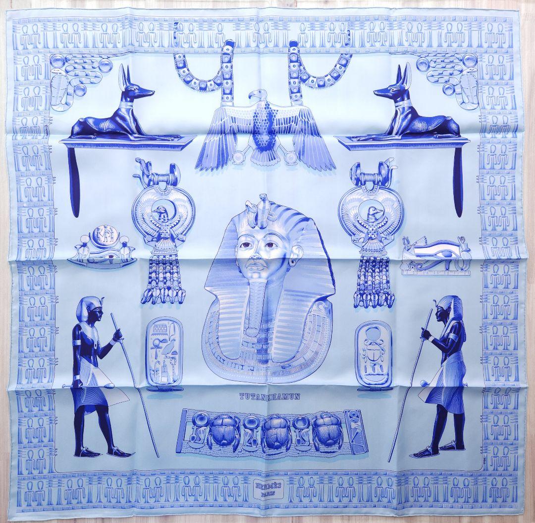 HERMES カレ90 TUTANKHAMUN シルクスカーフ エルメス