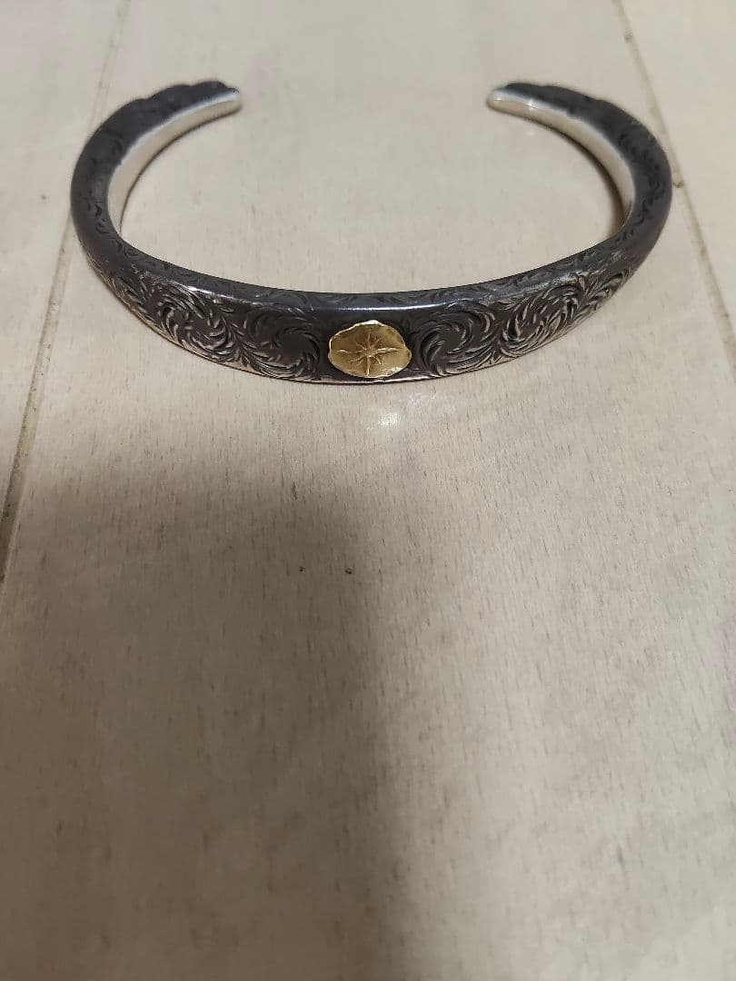 スタジオT＆Y シルバー ウィングバングル 唐草 ゴールドポイント