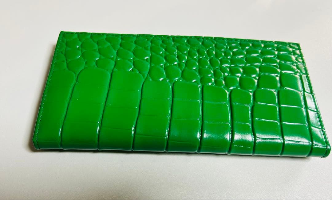 皇居限定　クロコダイル 型押し　長財布 グリーン