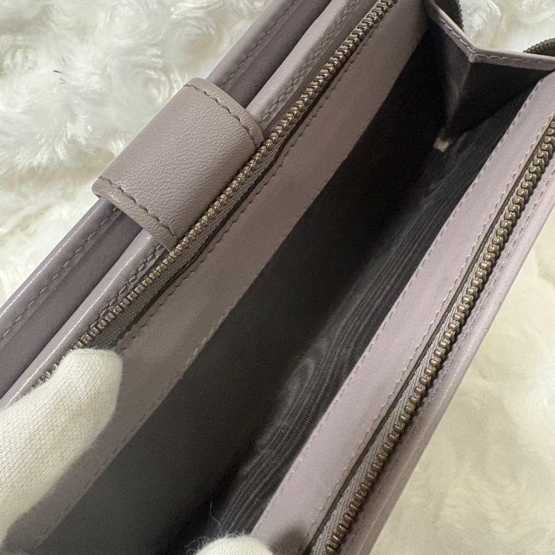 【希少】グッチ インターロッキング 二つ折り 長財布 ゴールド金具 グレージュ