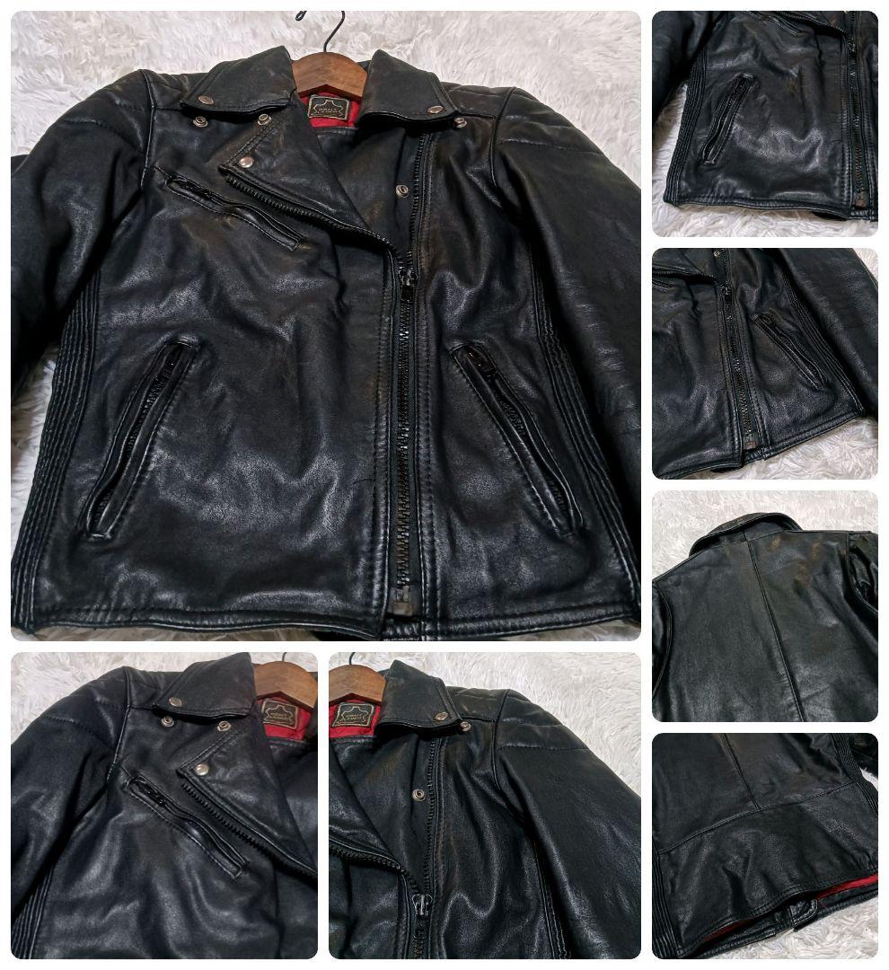 ECHTES LEDER　リアルレザー　ダブルライダースジャケット　裏地レッド