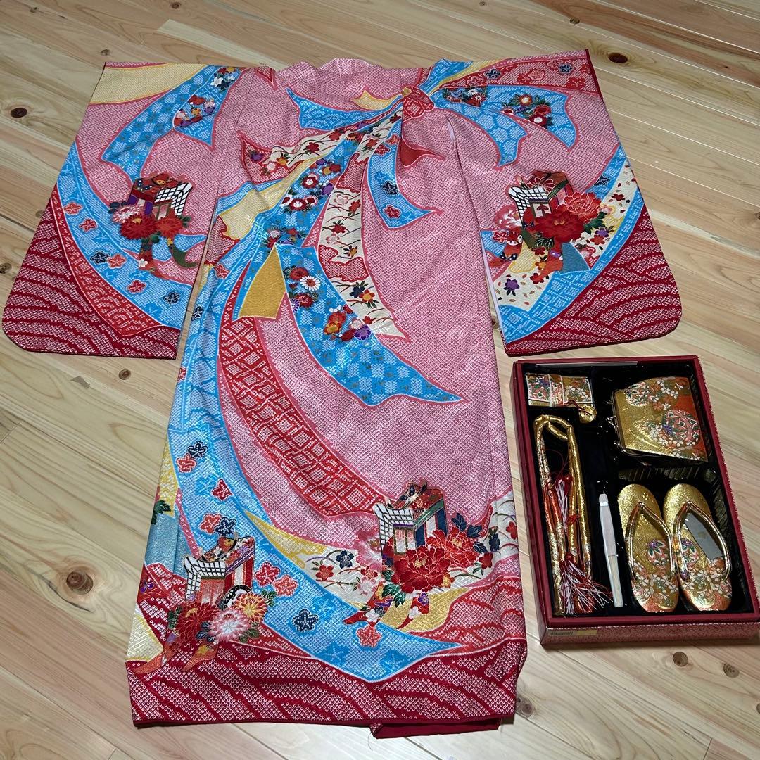 【美品】七五三　女の子用　7歳　着丈調整可能 130cm