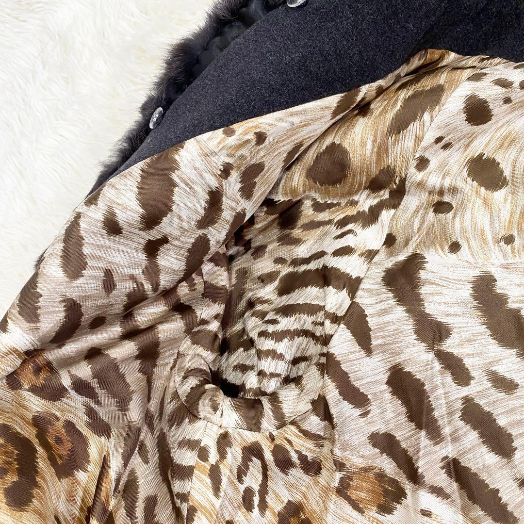 【極美品】デルバ ベルテッドコート マキシ リアルファー アンゴラ カシミア