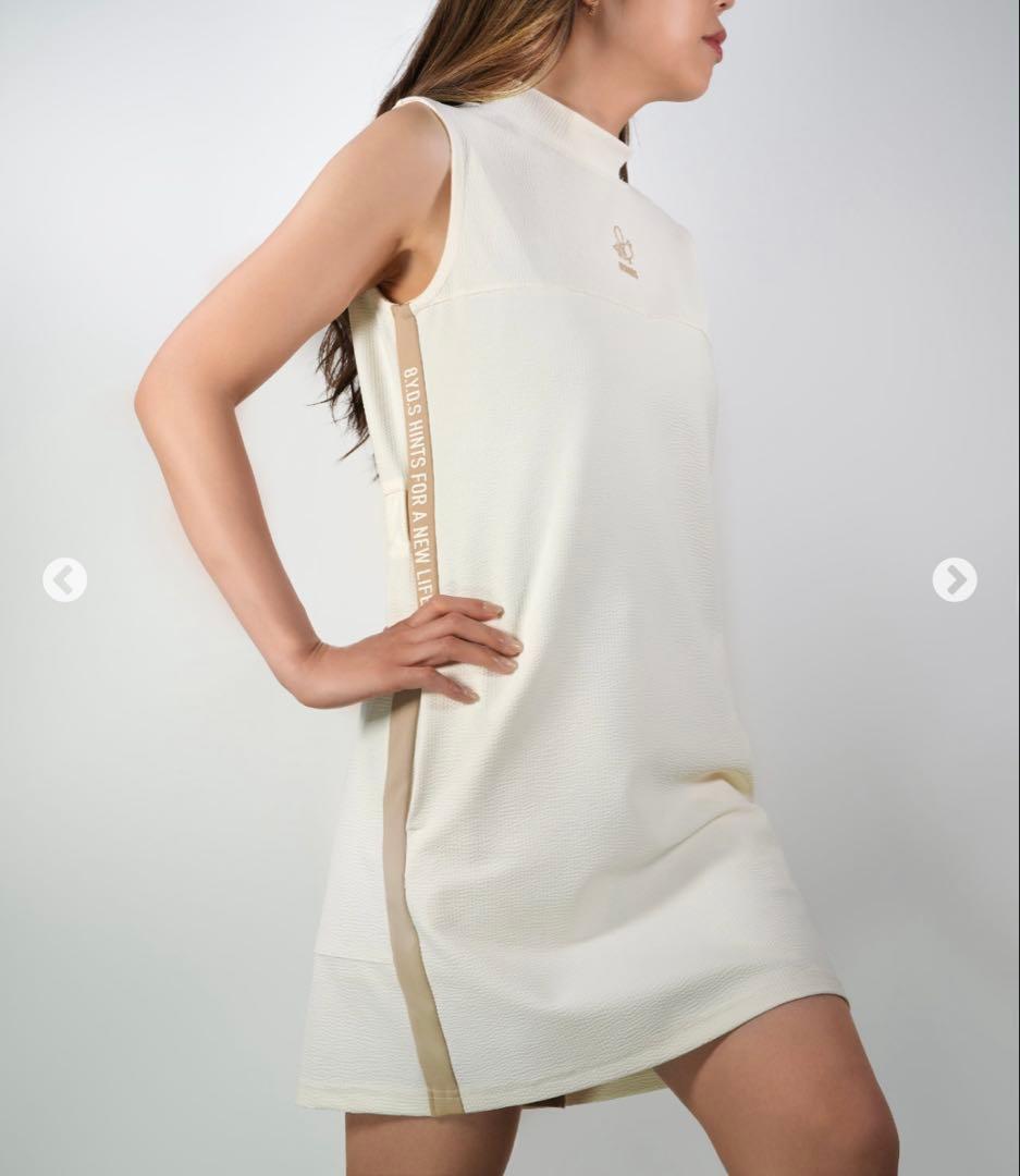 8yards モックネックノースリーブワンピース