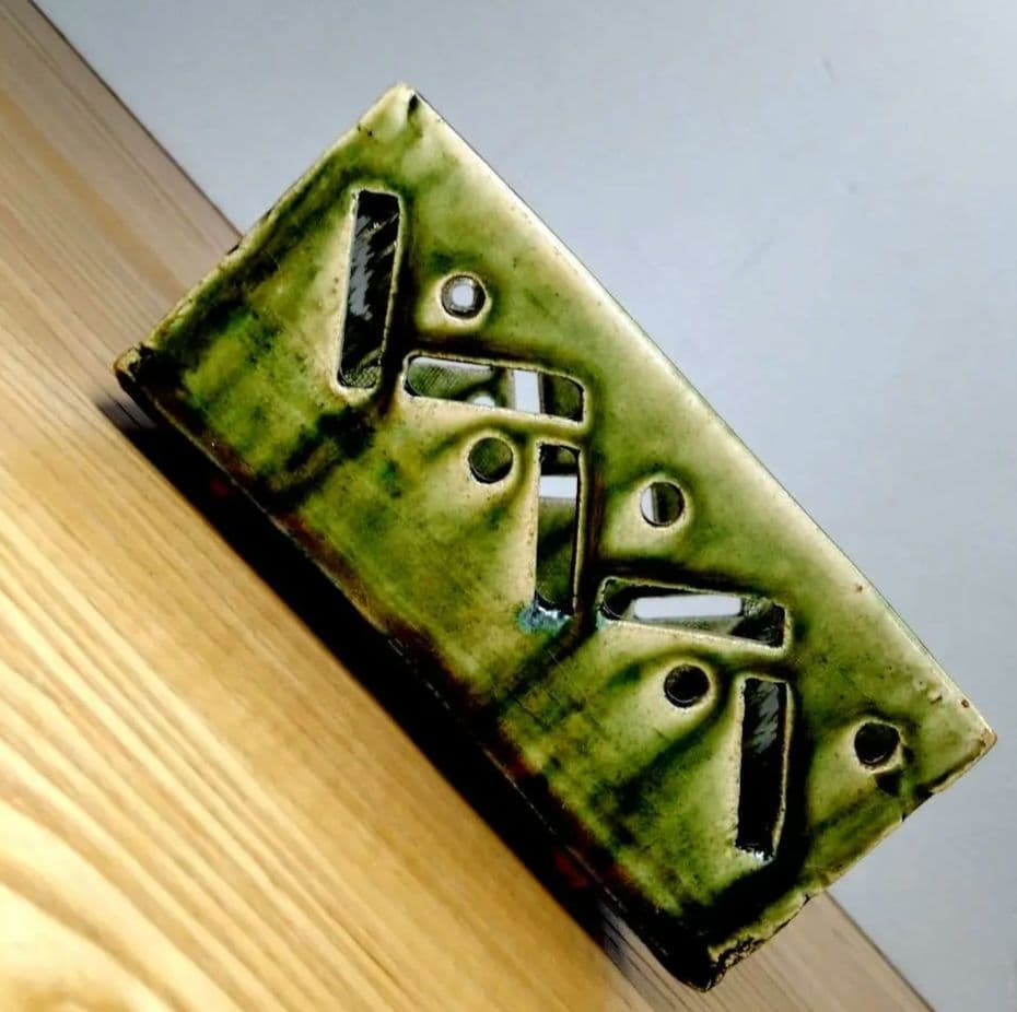 ☆ 玉置保夫 織部焼 菓子器