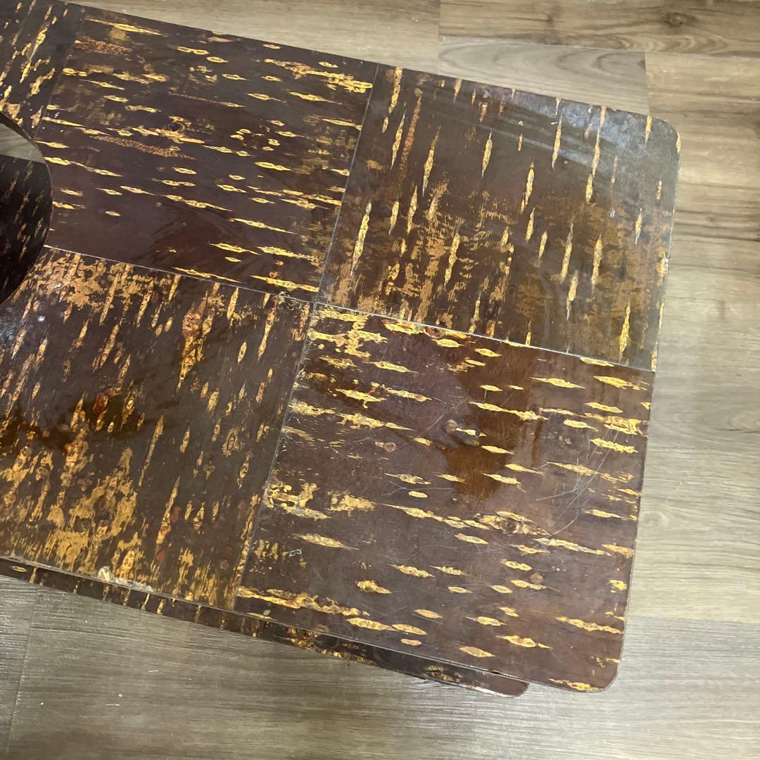 B-4 昭和レトロ 伝統工芸 樺細工風 ポットワゴン キャスター付 和家具