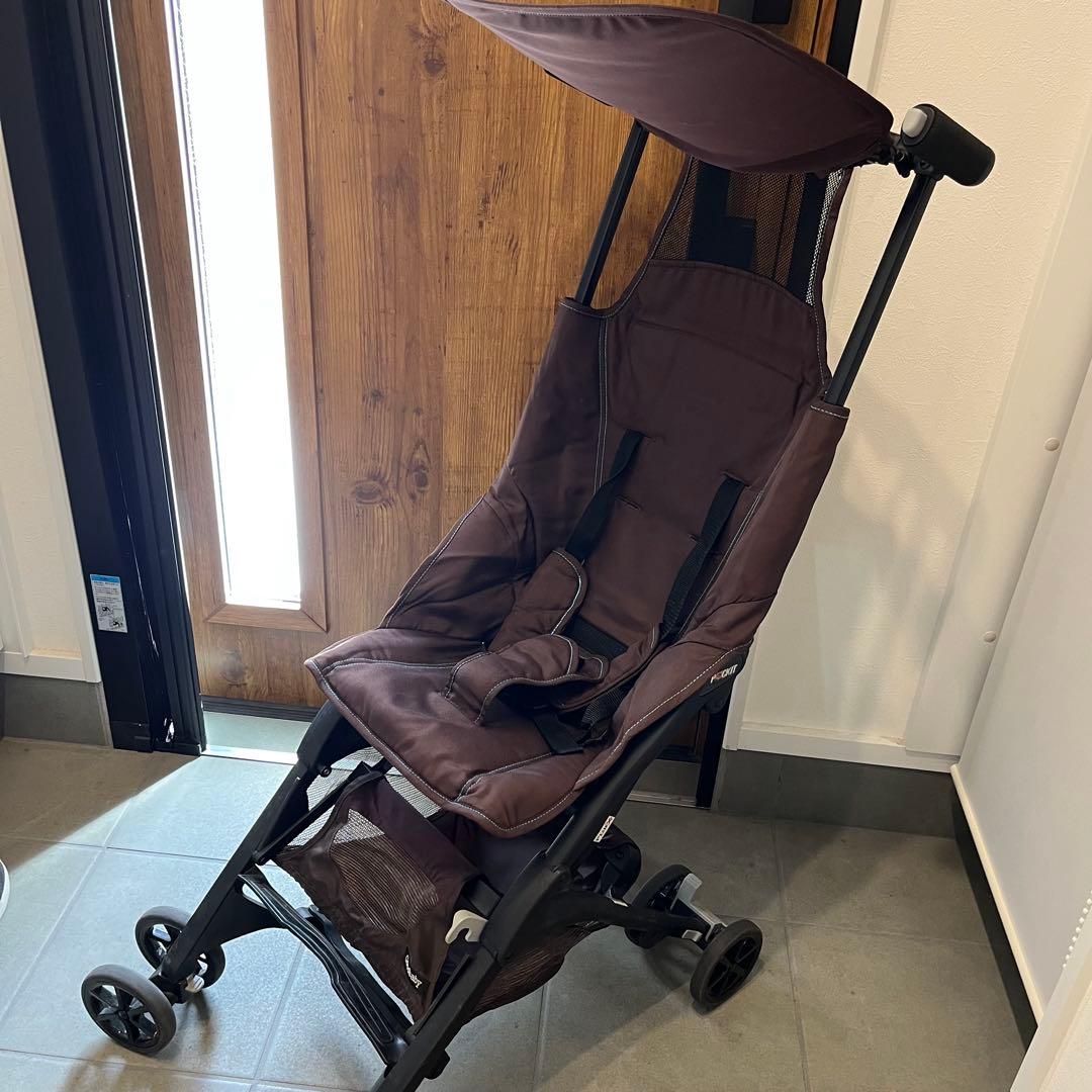 美品☆ポキット ベビーカー 折りたたみ式 ブラウン