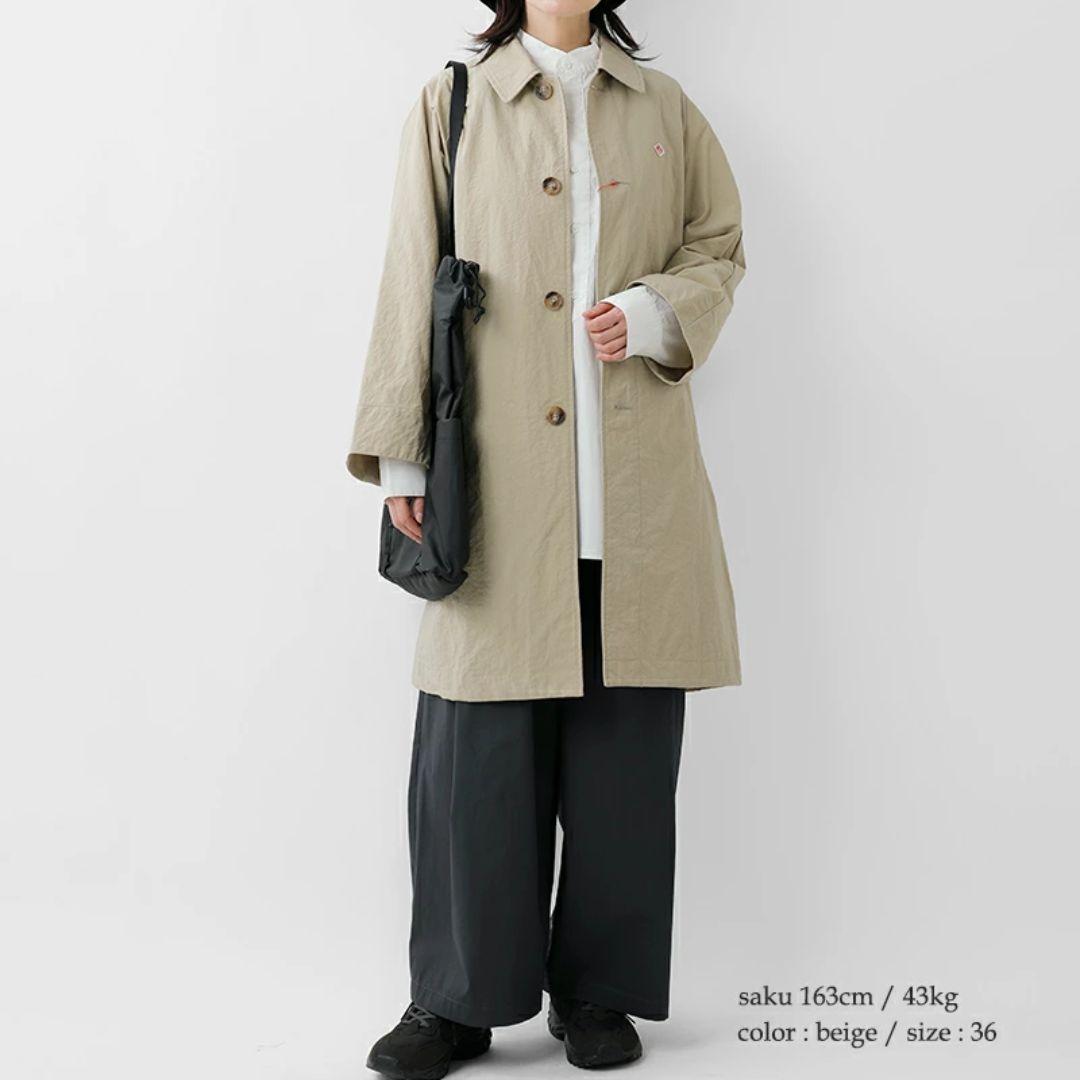 DANTON／ドルマンスリーブ　ステンカラーコート　ベージュ　36サイズ