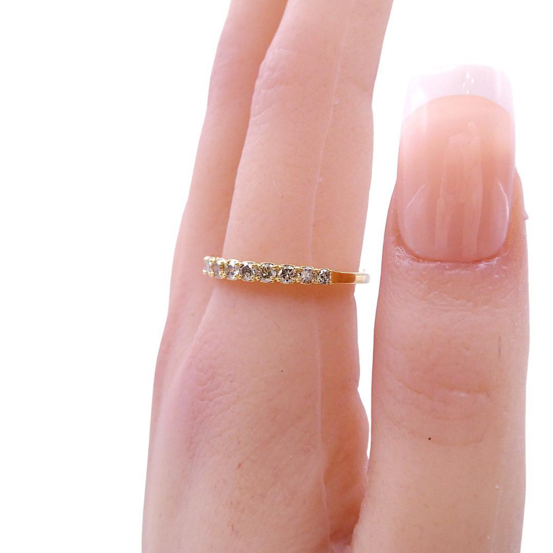 リング K18 ダイヤモンド1.00ct 17号 ハーフダイヤ以上