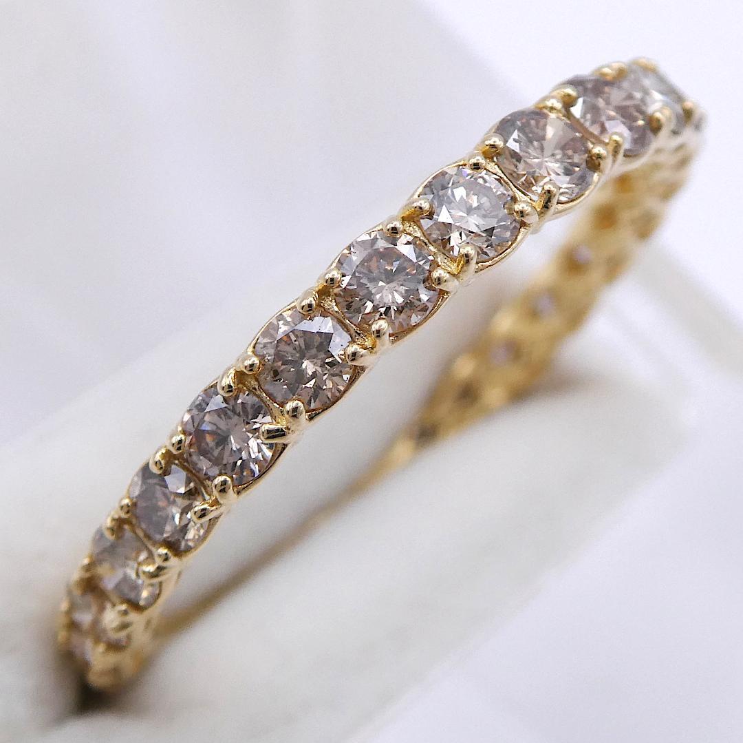 リング K18 ダイヤモンド1.00ct 17号 ハーフダイヤ以上