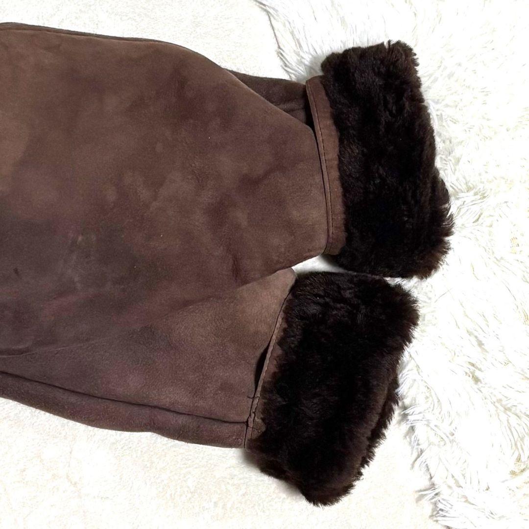 WIND ARMOR ムートン レザージャケット ボア 本革 ダークブラウン