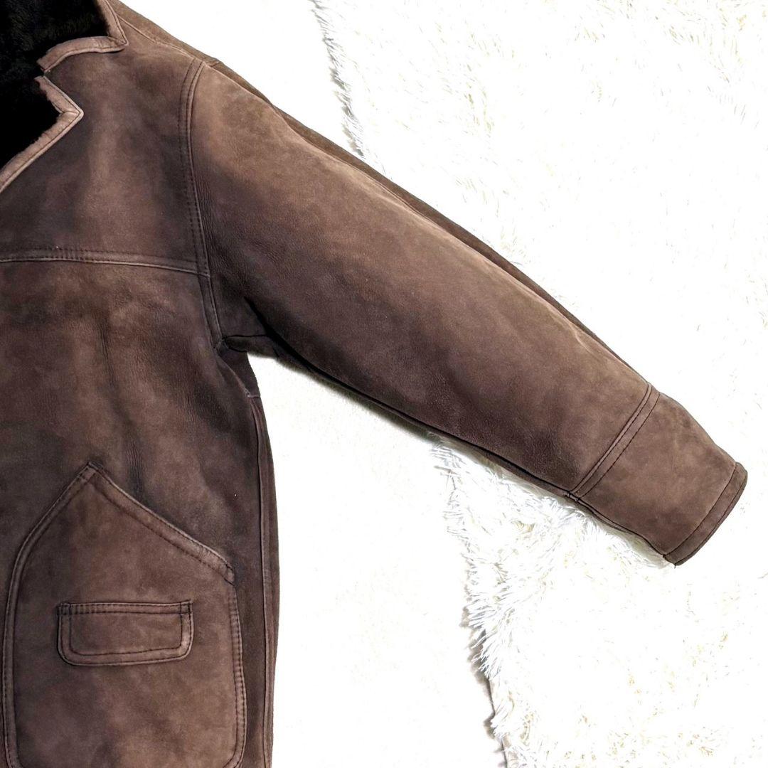 WIND ARMOR ムートン レザージャケット ボア 本革 ダークブラウン