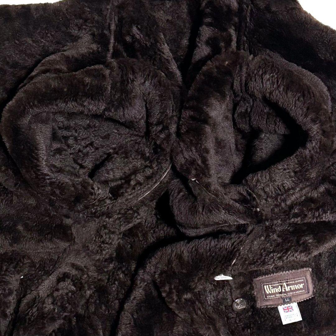 WIND ARMOR ムートン レザージャケット ボア 本革 ダークブラウン