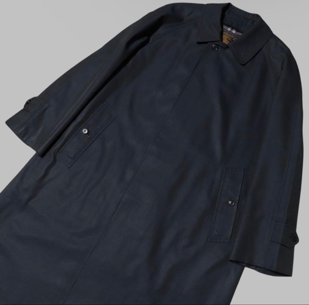 BURBERRY バーバリー　ステンカラーコート　ノバチェック　ネイビー　L