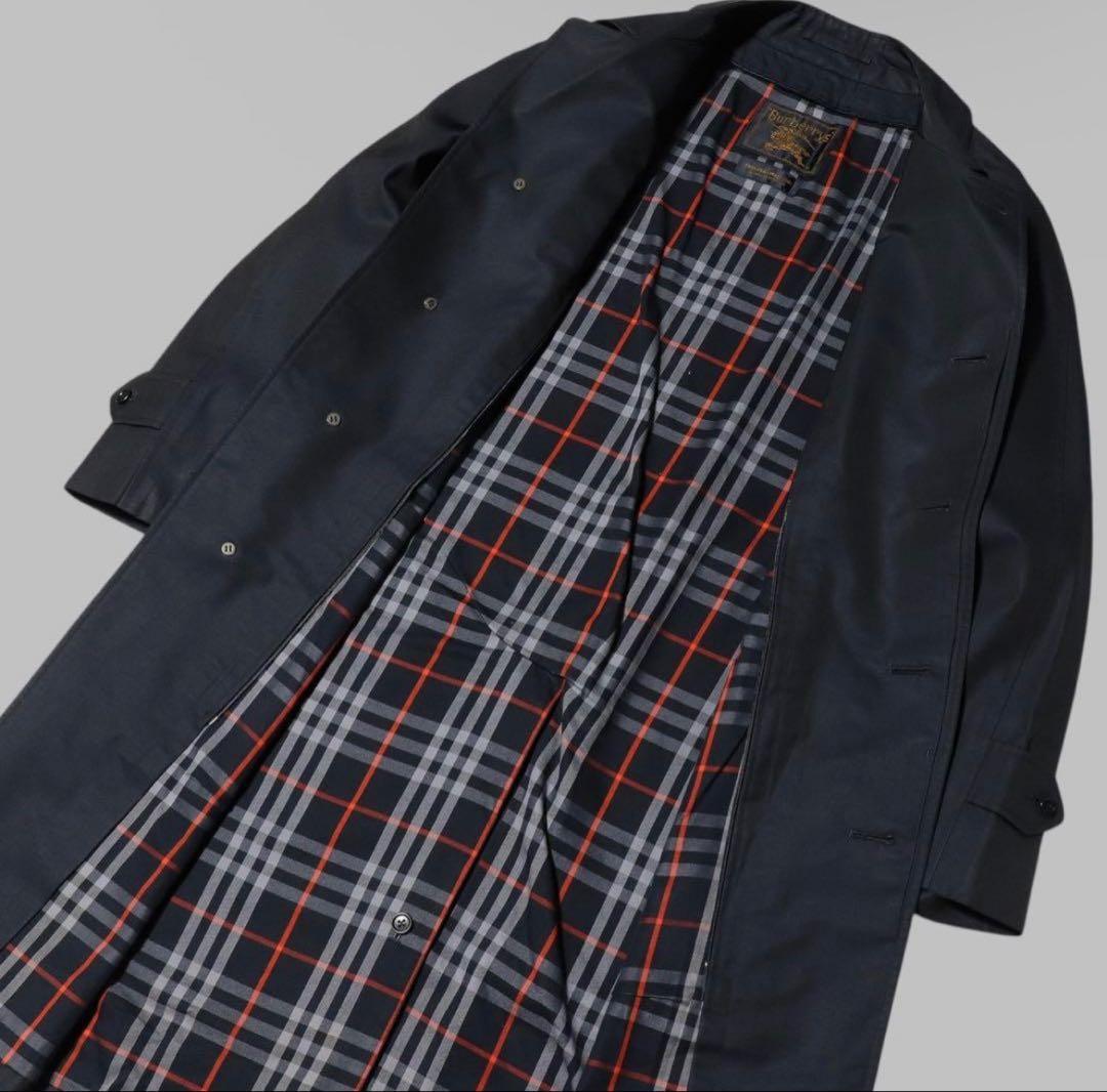 BURBERRY バーバリー　ステンカラーコート　ノバチェック　ネイビー　L