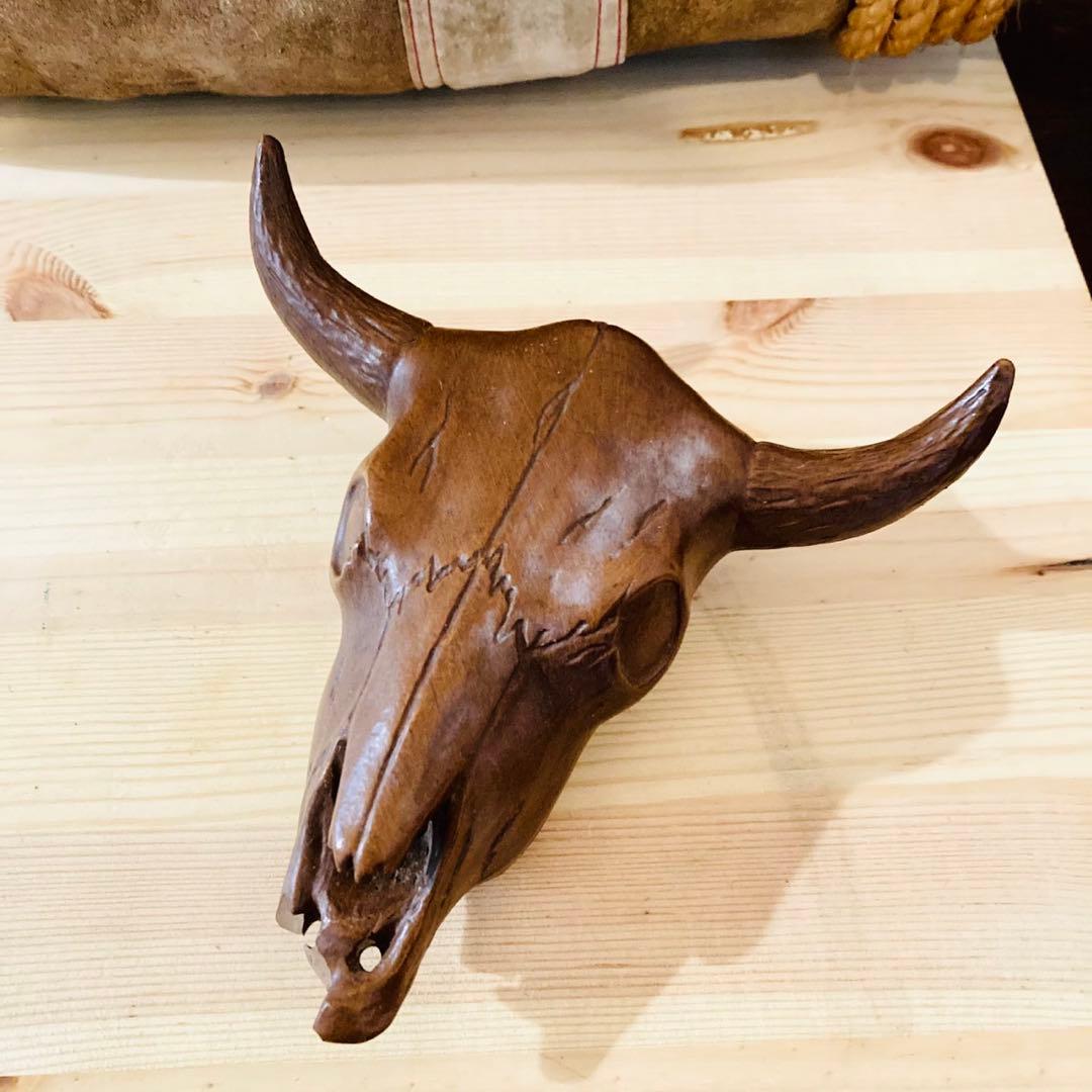 牛　ツノ　ウエスタン　RED MILL MFG　彫刻　おまけ付