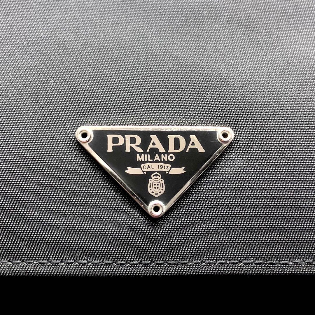 未使用級✨ PRADA 三つ折り財布 ナイロン 三角ロゴ ブラック テスート