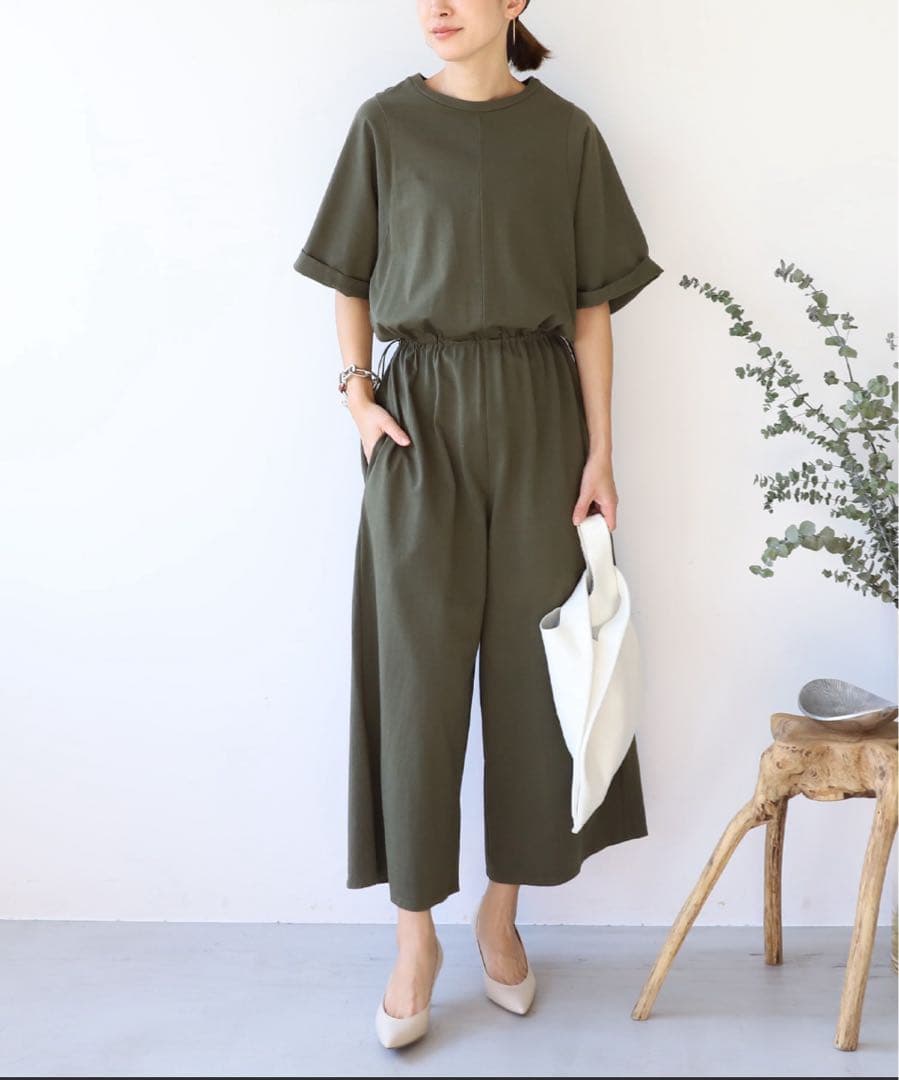 テイッカカットソーコンビネゾンドレスカーキ