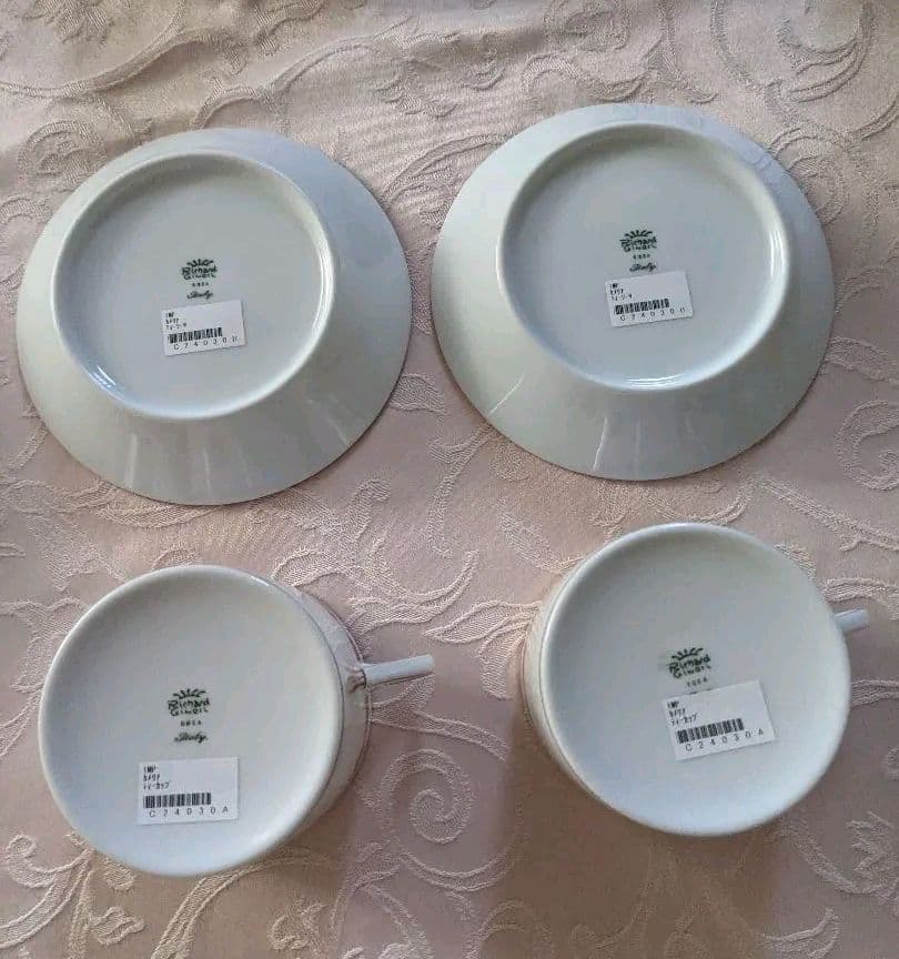 リチャード　ジノリ　インベロ　カメリア未使用二人用カップとケーキ皿