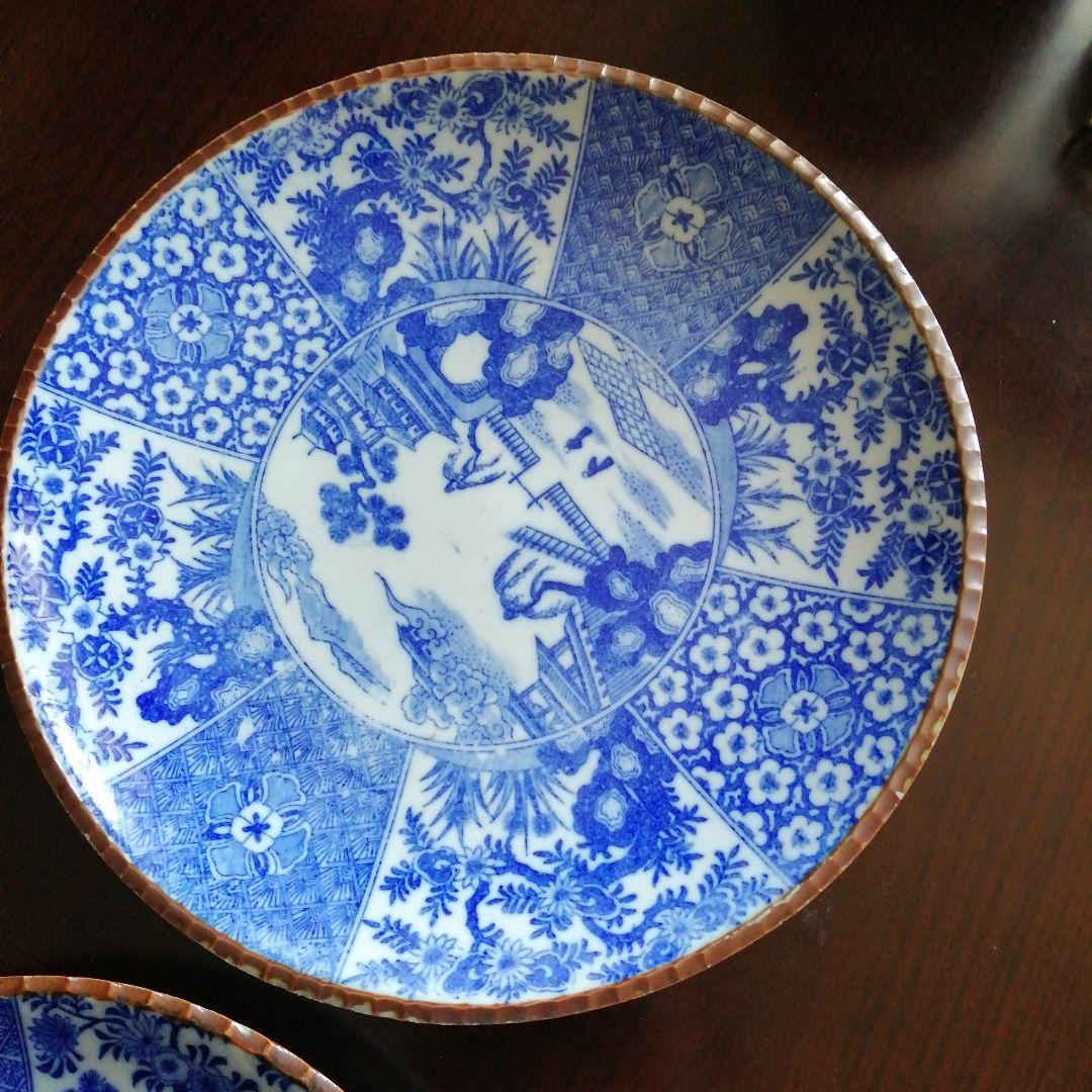 伊万里　染付大皿　4種　30.5～31cm　明治～大正期