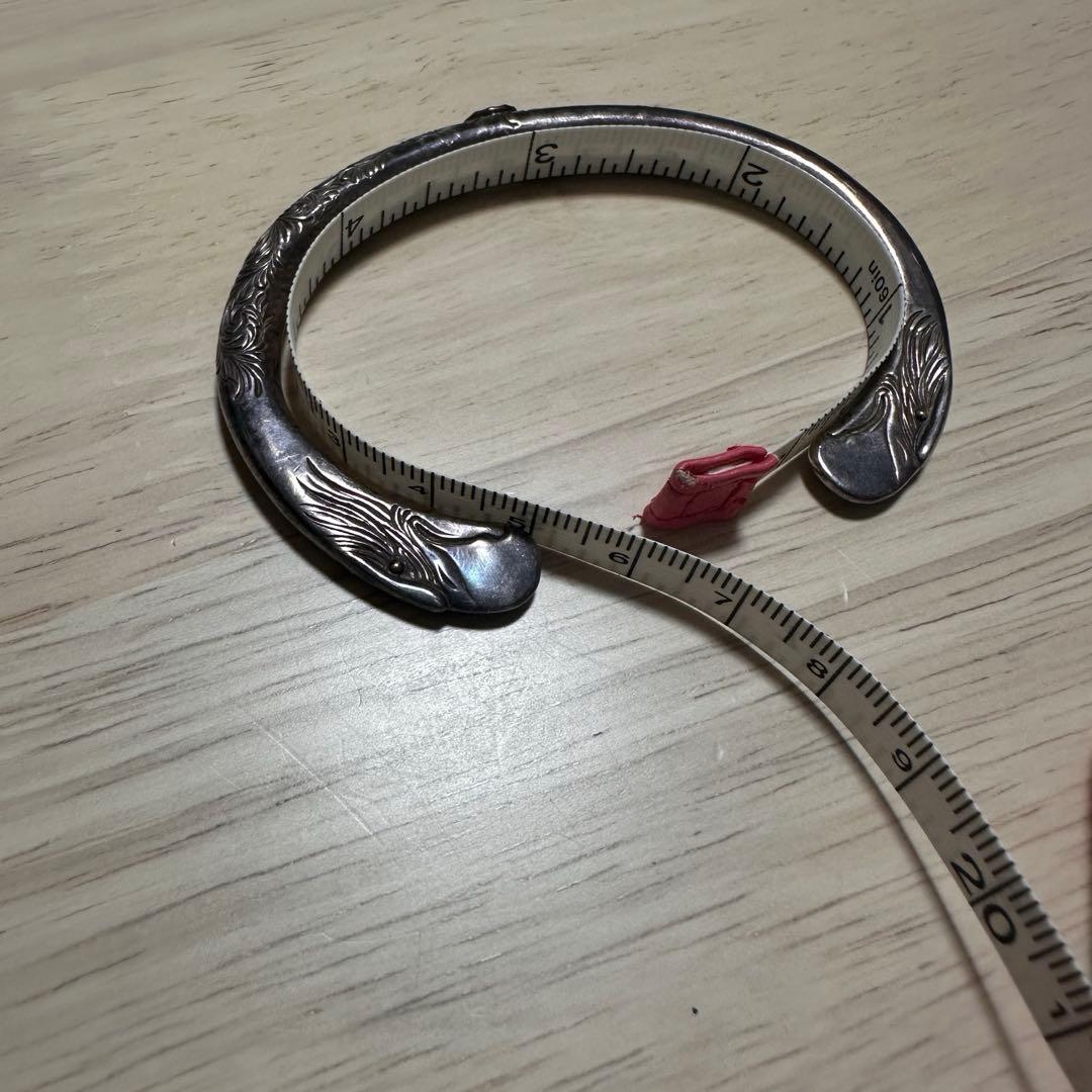 彫刻デザイン バングル　シルバー925 アクセサリー