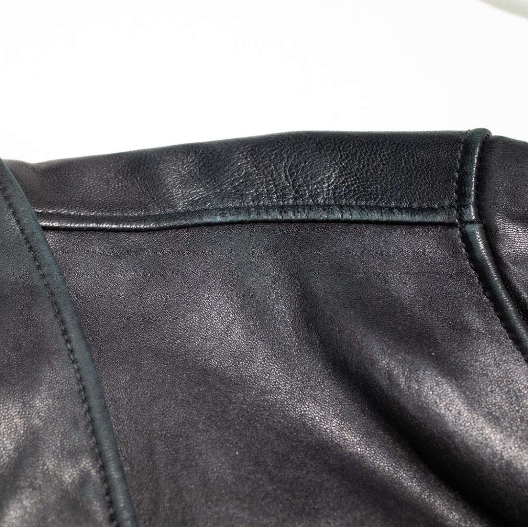 00s Dockers Premium ラムレザー カーコート XL 黒