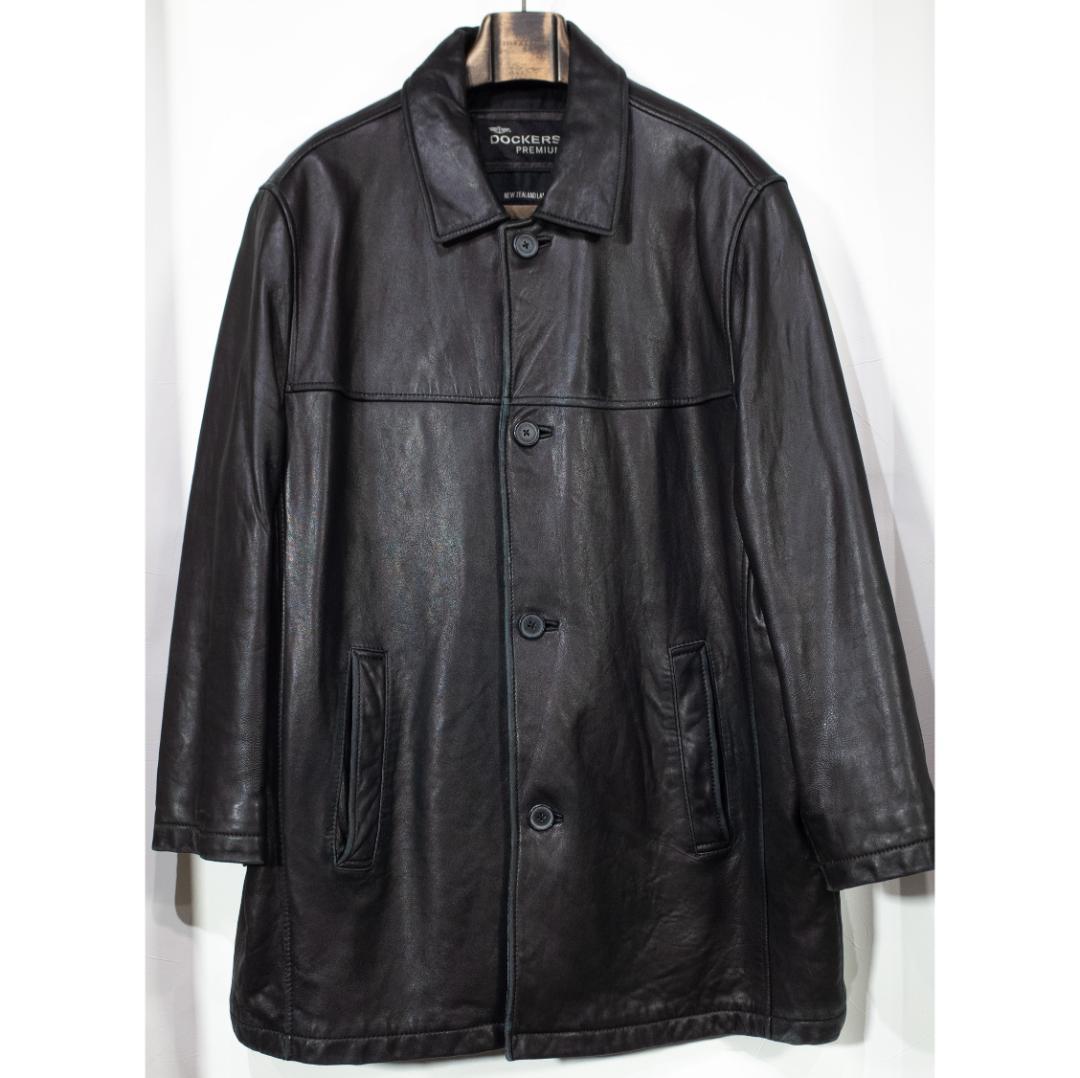 00s Dockers Premium ラムレザー カーコート XL 黒