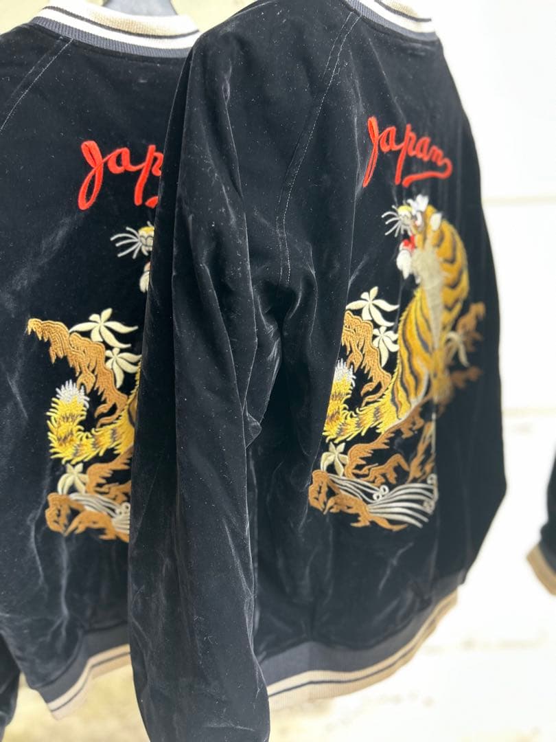 12月19日18時まで！ XLサイズ別珍50'sスカジャン虎鷹両面リバーシブル