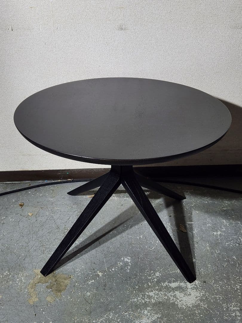 カリモク家具/スカウトビストロローテーブル：/BLACK/Φ700