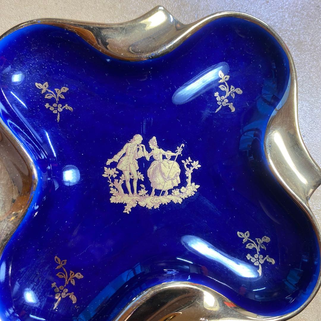 ヴィンテージ:フランス「リモージュ」美品　小皿、小物入れ、灰皿の3点